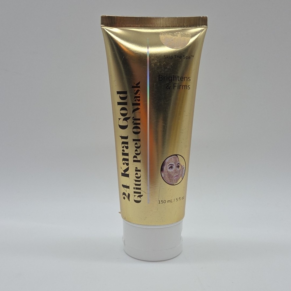 Lot Of 4 SKIP THE SPA 24k Gold Glitter Peel Off Mask Brightens & Firms Skincare - Picture 3 of 16